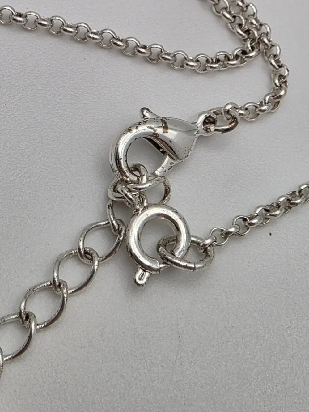 Avon Multicolor Enamel Flower Link Necklace AB Crystal Silver Tone 18.5